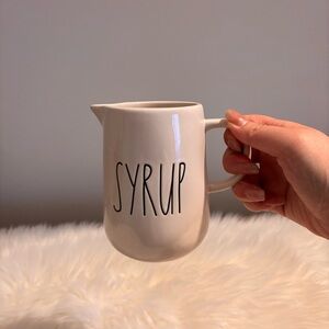 Rae Dunn White Ceramic Syrup Pitcher EUC